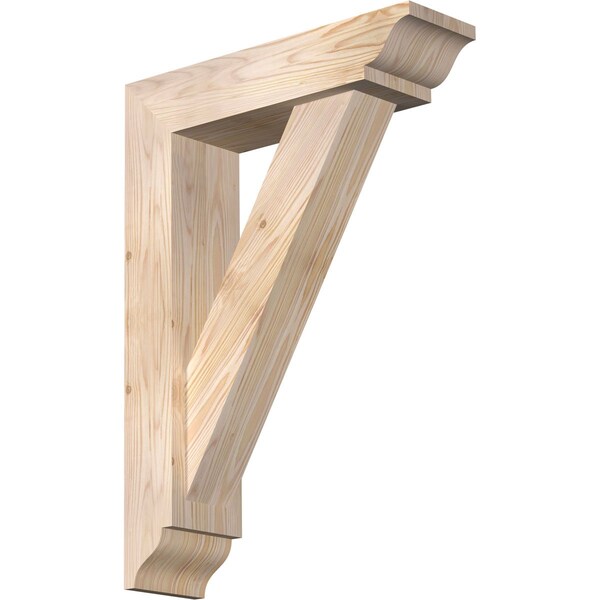 Ekena Millwork Traditional Traditional Smooth Bracket w/ Offset Brace, Douglas Fir, 5 1/2"W x 20"D x 28"H BKT0604X20X28TRA01SDF - main